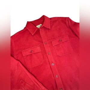 L.L. Bean Button Down Red Shacket Shirt Women’s L Outdoor Camping Winter Fall